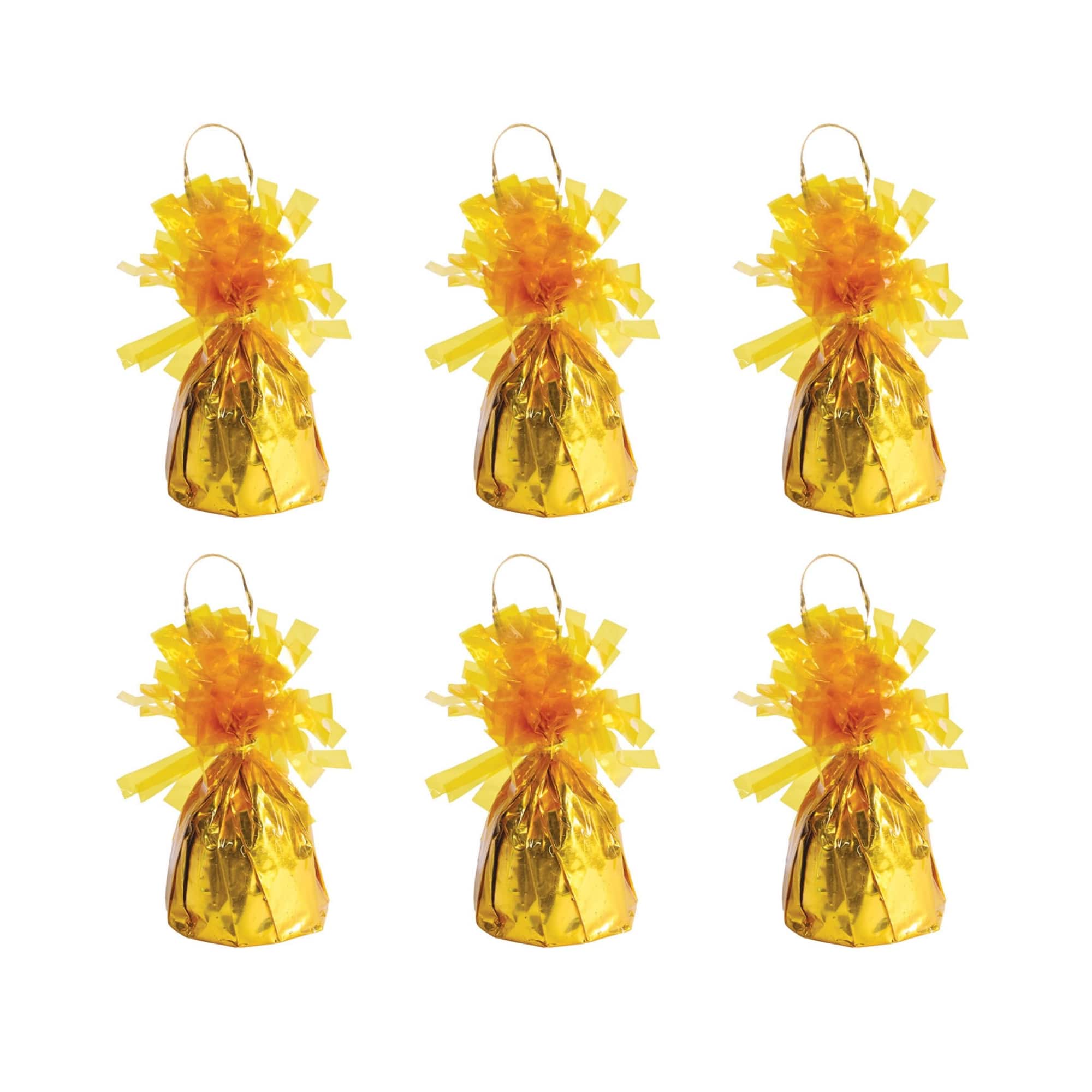 Beistle 6oz. Yellow Metallic Wrapped Balloon Weights, 6ct.